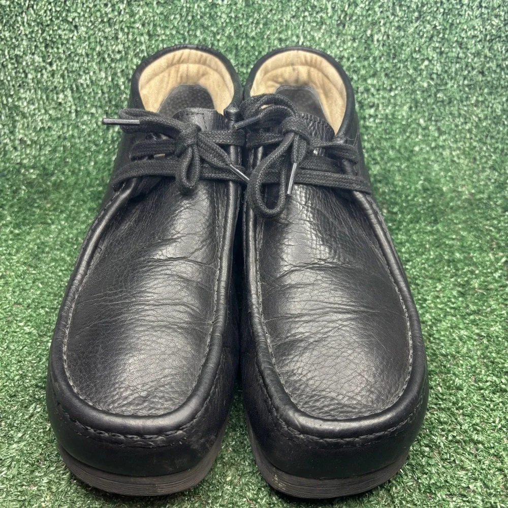 Clarks Wallabee Leather Lace Up Casual Moccasin Chukka Boot Black Mens Size 12